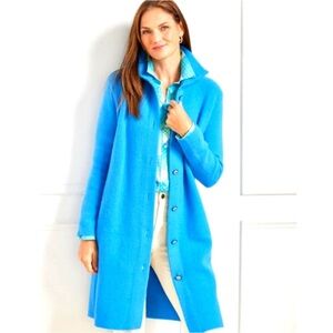 Talbots Women's Blue Button-Up Sweater coat